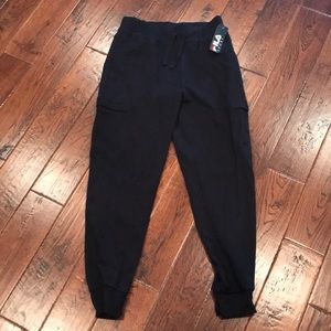 FILA Sport Black Tie Workout Pants Size Small NEW